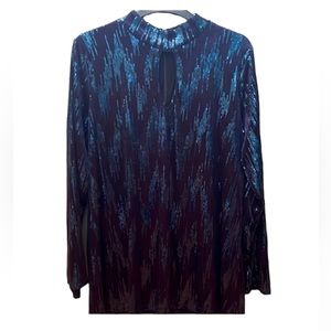 Sequined velvet tunic top